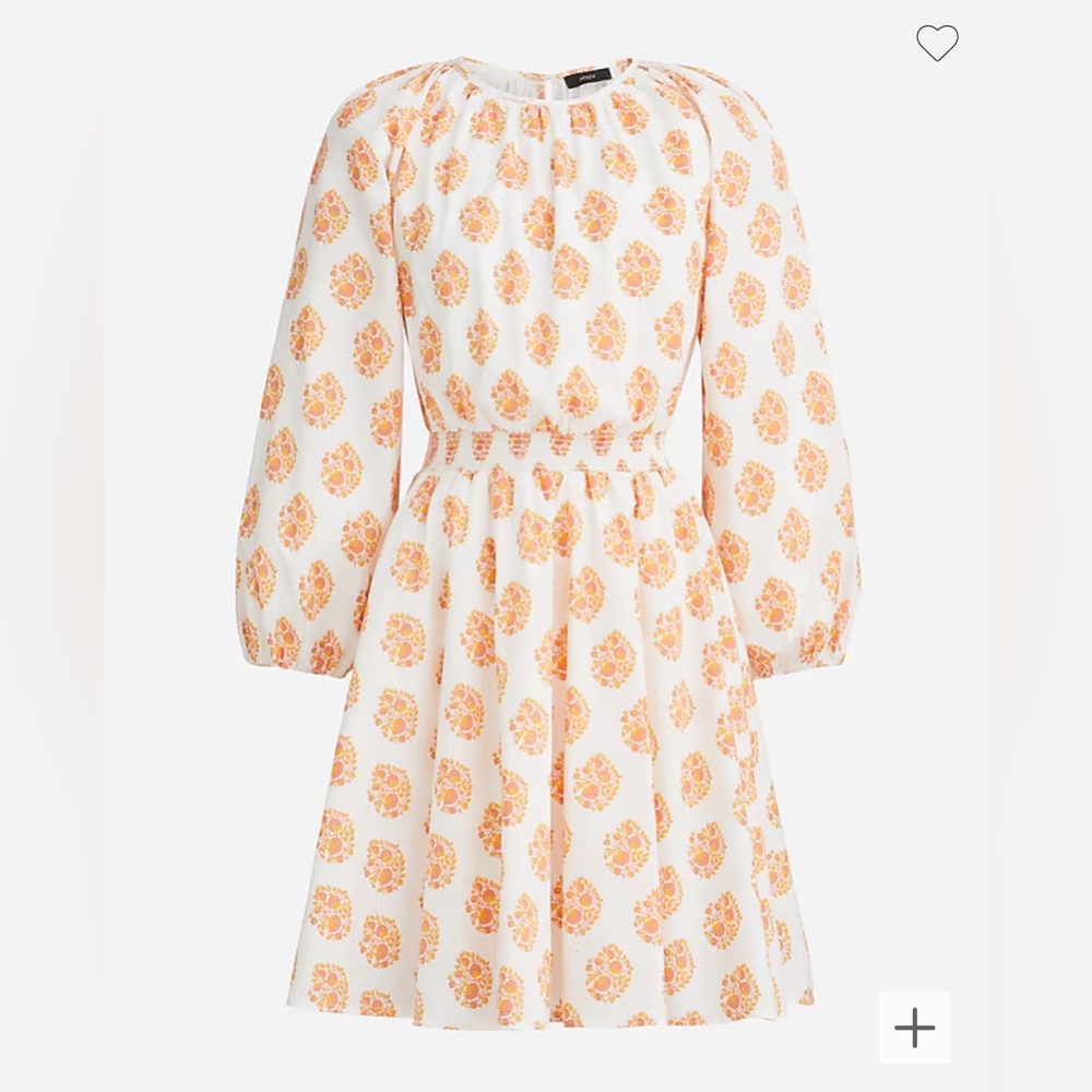 Orange block print mini dress